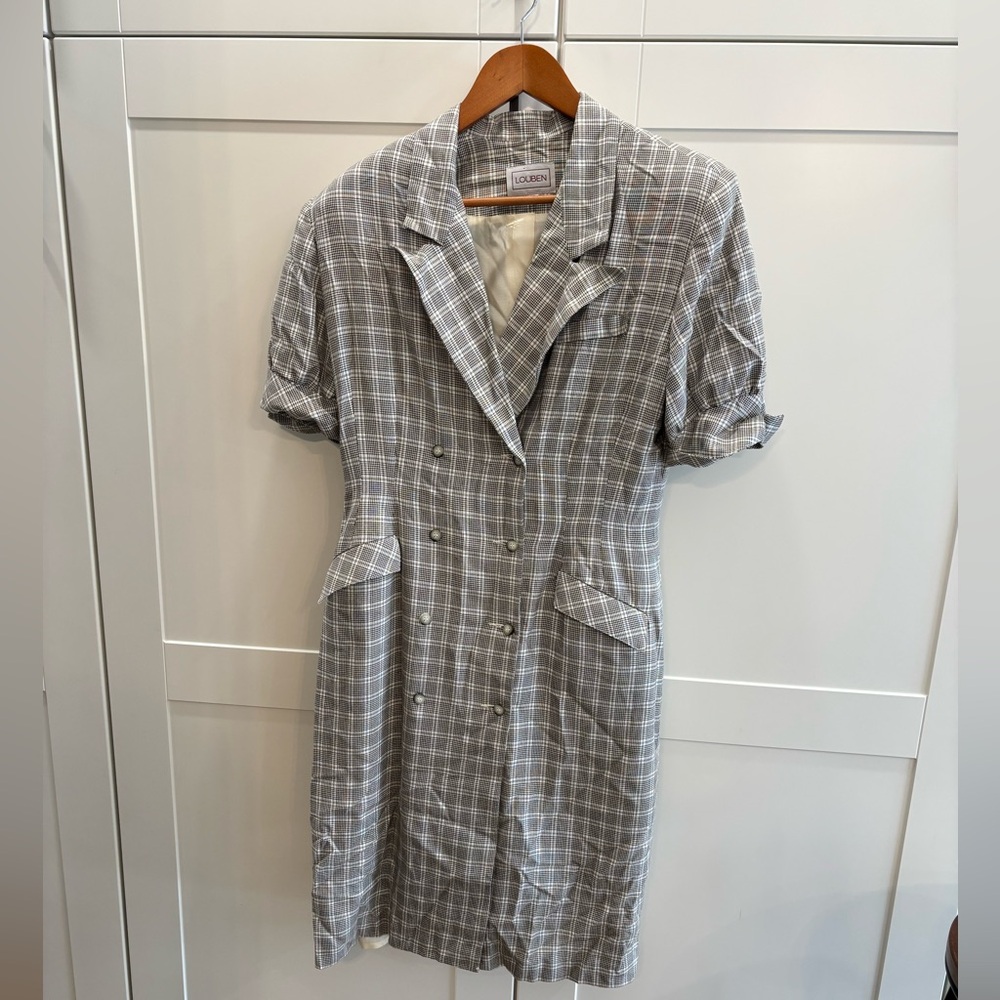 Vintage Louben Black and White Plaid Dress